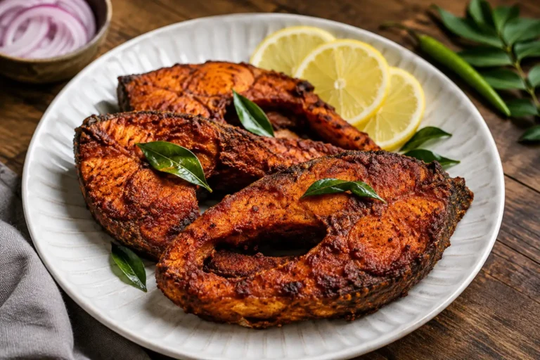 Crispy Indian Fish Fry with a golden spiced coating and crisp exterior