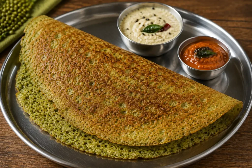 Crispy Pesarattu (Green Moong Dal Crepe)