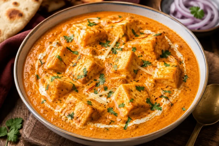 Shahi Paneer served in a bowl with rich, creamy gravy